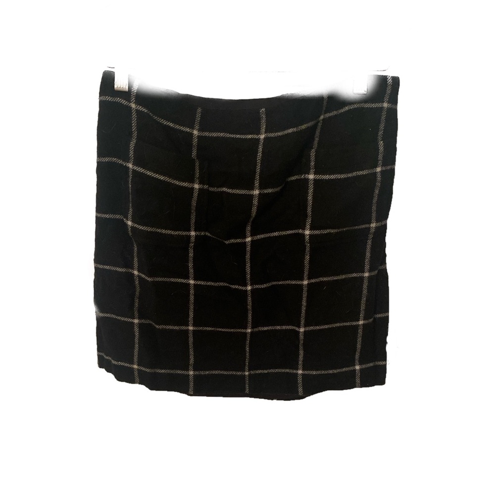 MADEWELL Black and white checkered wool miniskirt